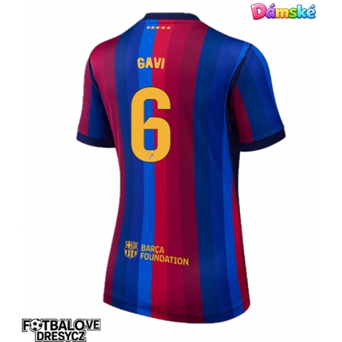 Barcelona Paez Gavi #6 Dámské Domácí Dres 2026-27 Krátký Rukáv Barcelona Paez Gavi #6 Dámské Domácí Dres 2026-27 Krátký Rukáv